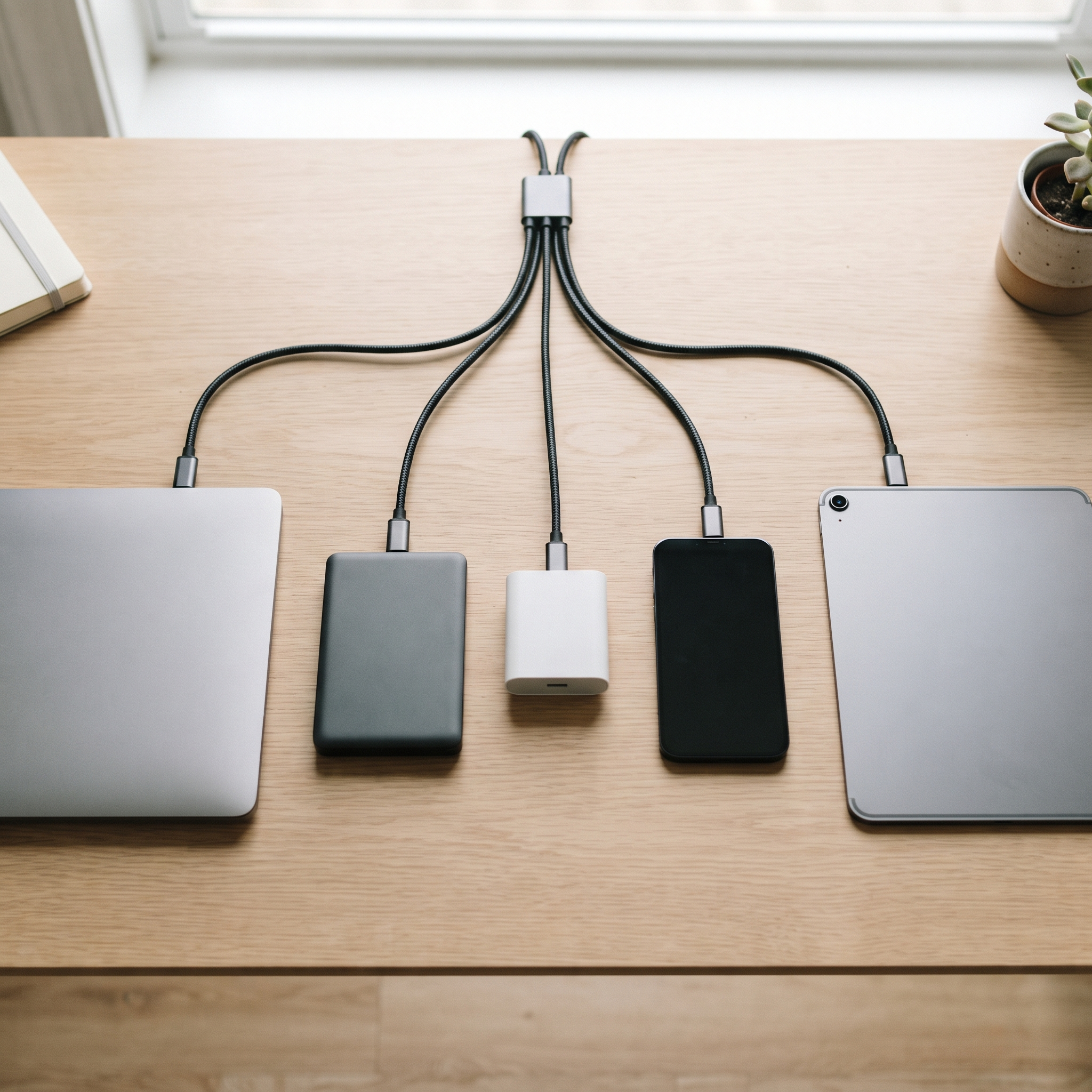 Un câble standard connectant plusieurs appareils différents, une analogie pour le Model Context Protocol