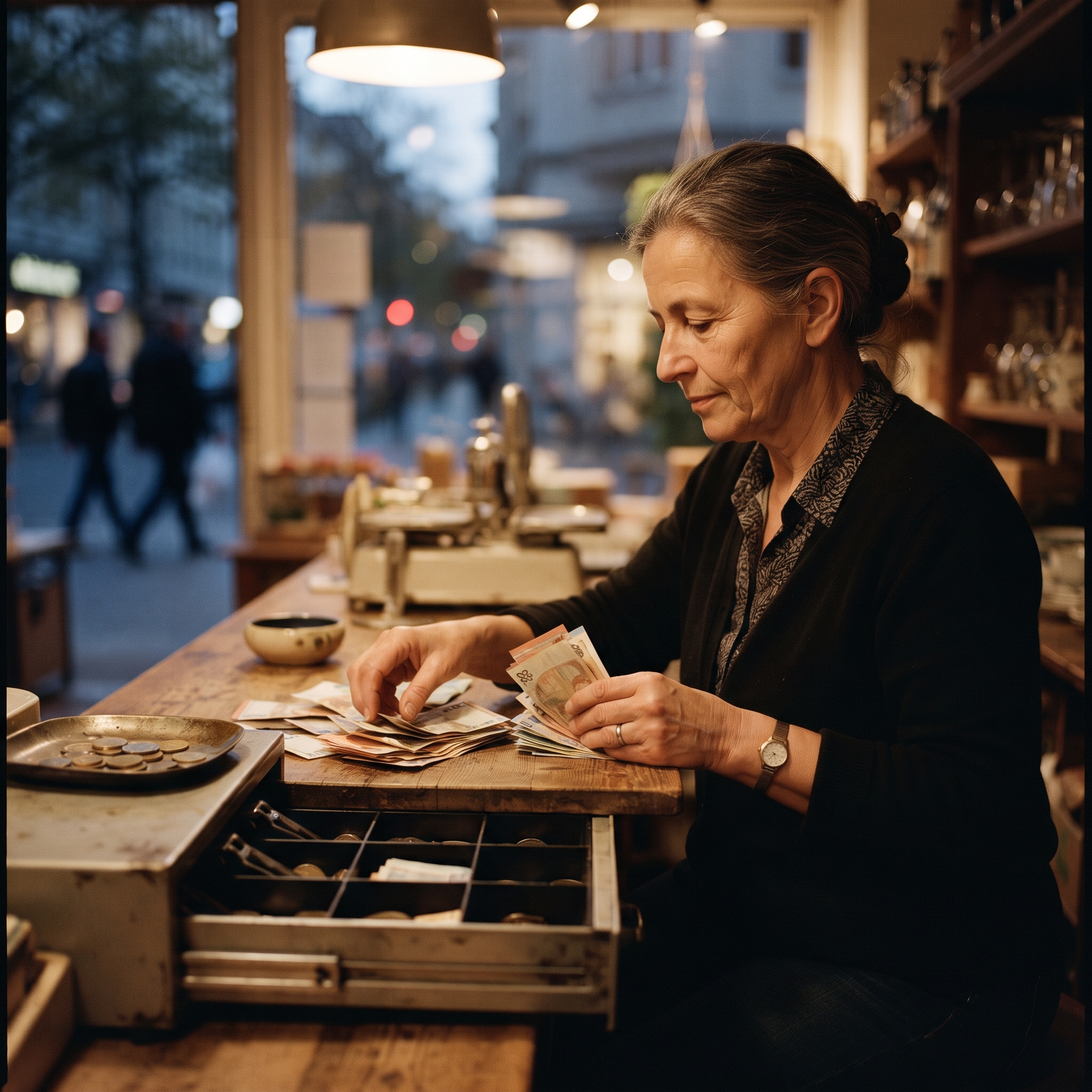 Counting the cash drawer at closing — floats and end-of-session reports in day-to-day POS terminology