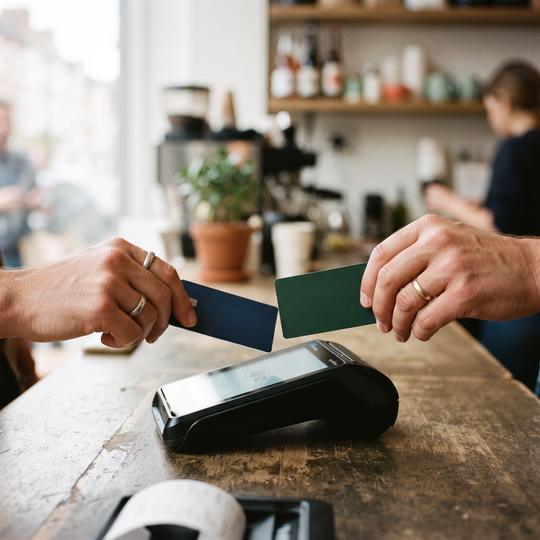 Two cards over one reader — split payments as a native checkout step