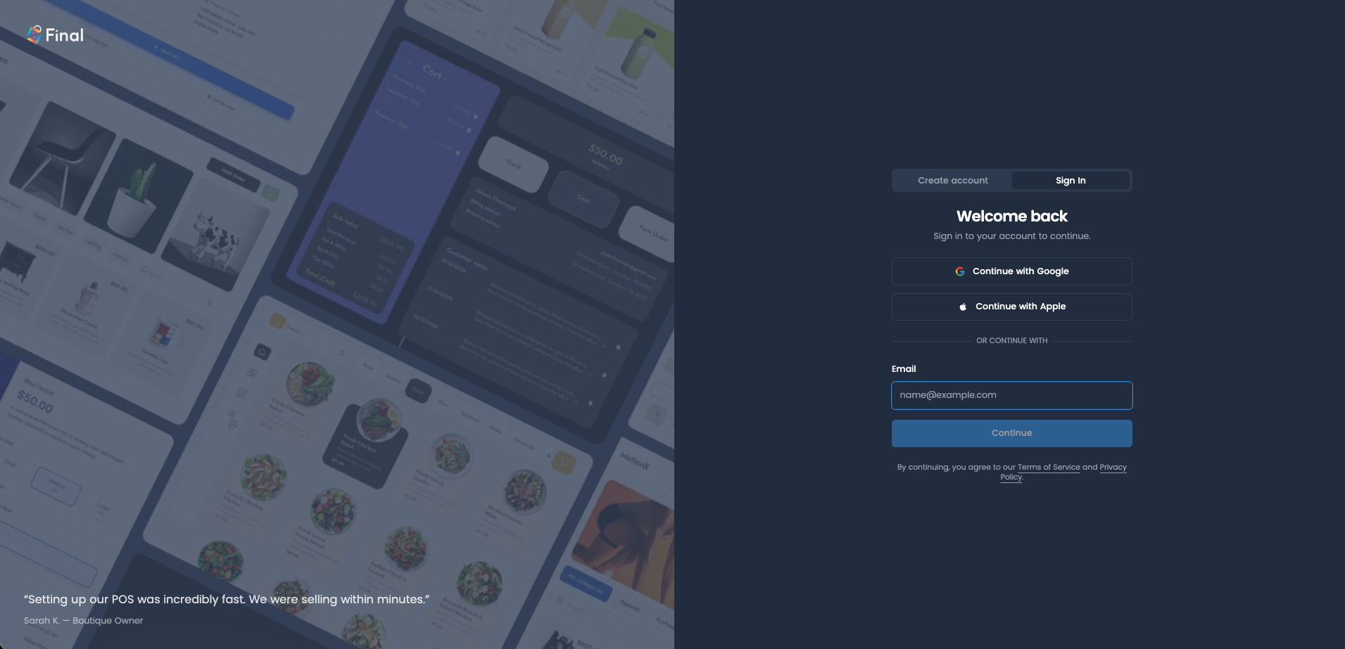 Onboarding UI