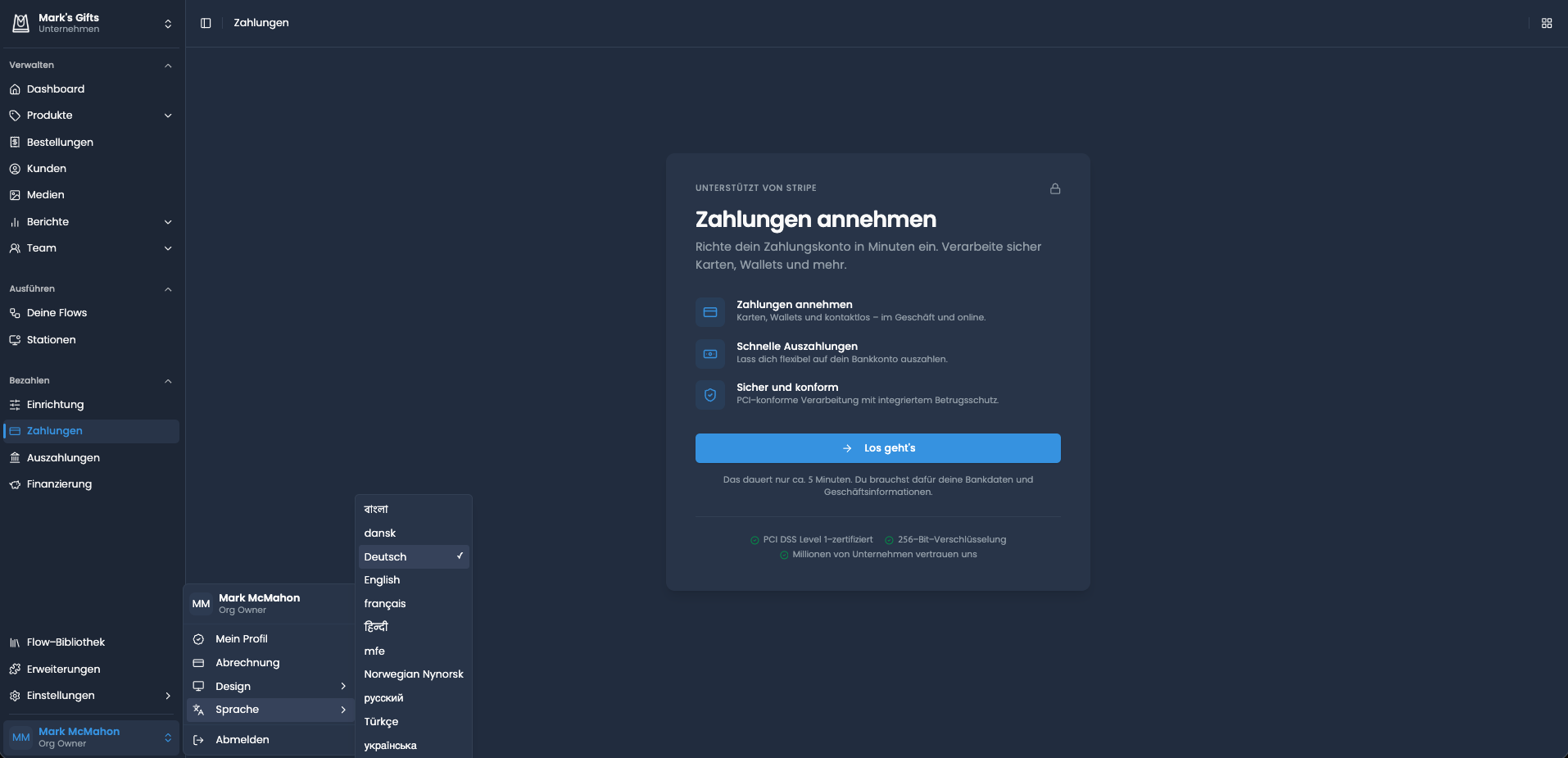 Language switcher UI