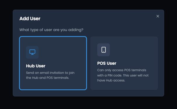 Invite user UI