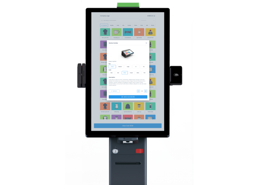 A Kiosk POS System showing a final product
