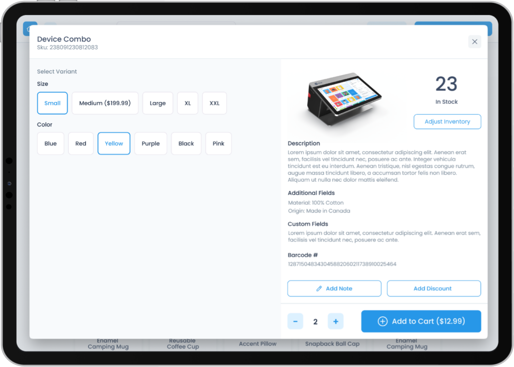 custom pos checkout