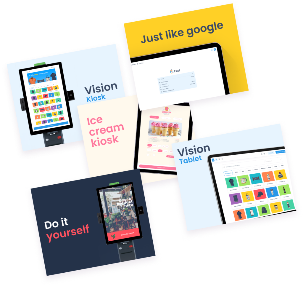 Five different POS visual identity